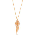 Silver Angel Wing Necklace with Clear Zircon Charm – Handcrafted Turkish Jewelry