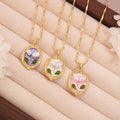 Chinese Fashion Pearl Flower Pendant Necklace with 18K Gold Plating
