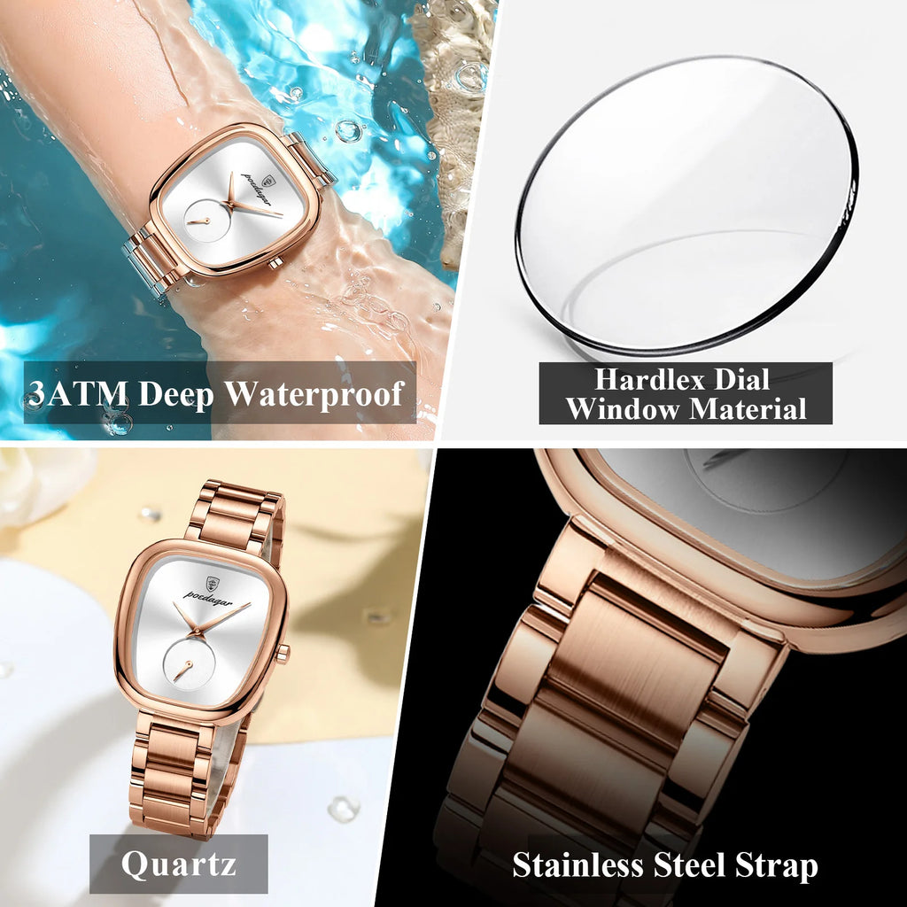 Poedagar 783 Women Dress Watch Luxury Waterproof High Quality Stainless Steel Elegant Ladies Quartz Watch Montre Femme Wholesale