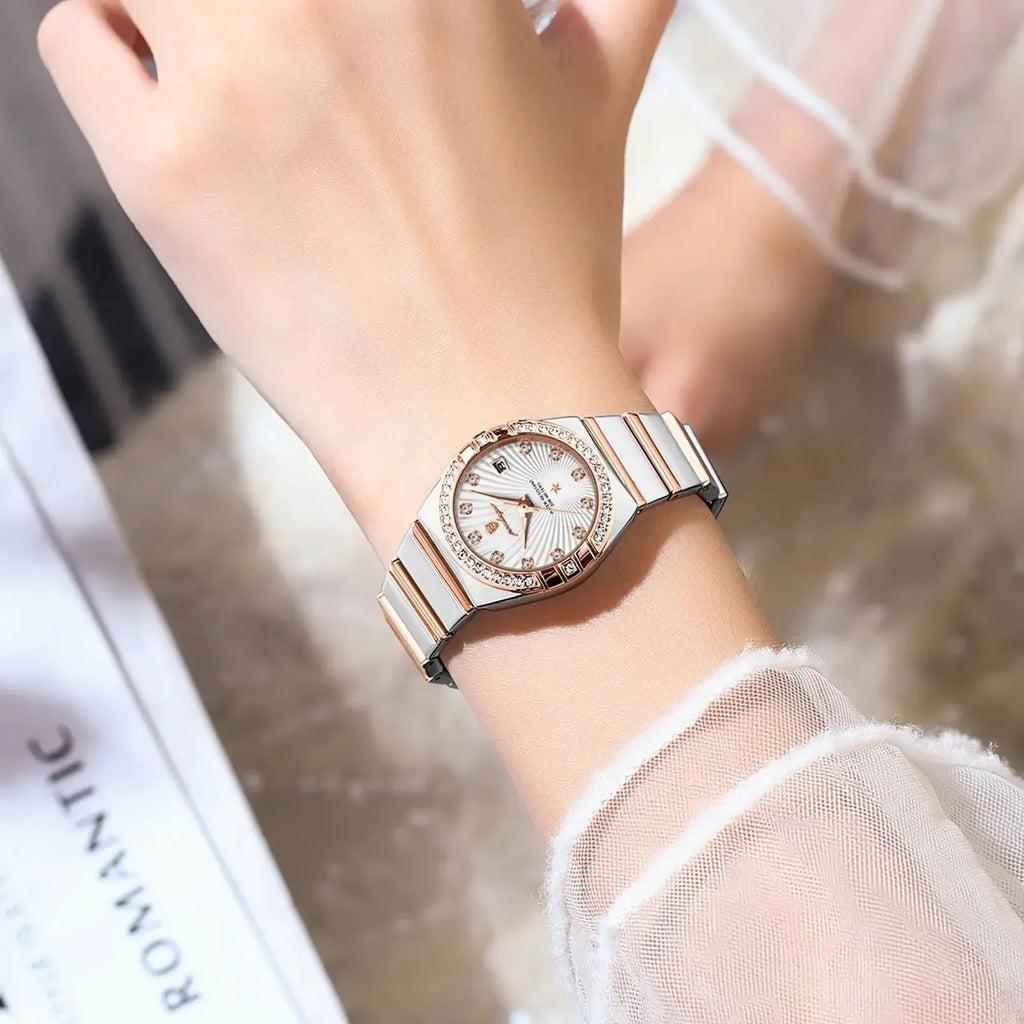 Poedagar Hot Luxury Women Rose Gold Watch Fashion Luminous Waterproof Quartz Watches Diamond Wristwatch Elegant Female Watches