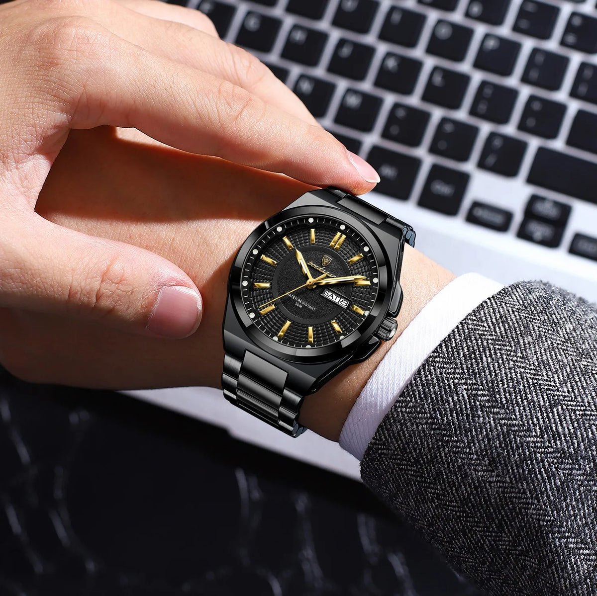 Poedagar 896 Luxury Mens Watch Original Daily Wear Waterproof Luminous Stainless Steel Quartz Watch for Men Reloj Hombre Montre