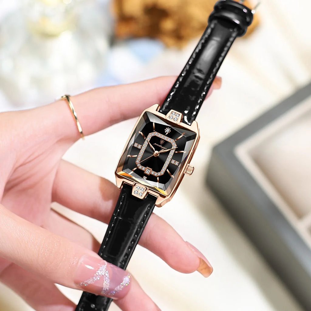 Poedagar 785 Luxury Women's Watch High Quality Business Dress Montre Wristwatch Leather Strap Waterproof Quartz Watch for Women