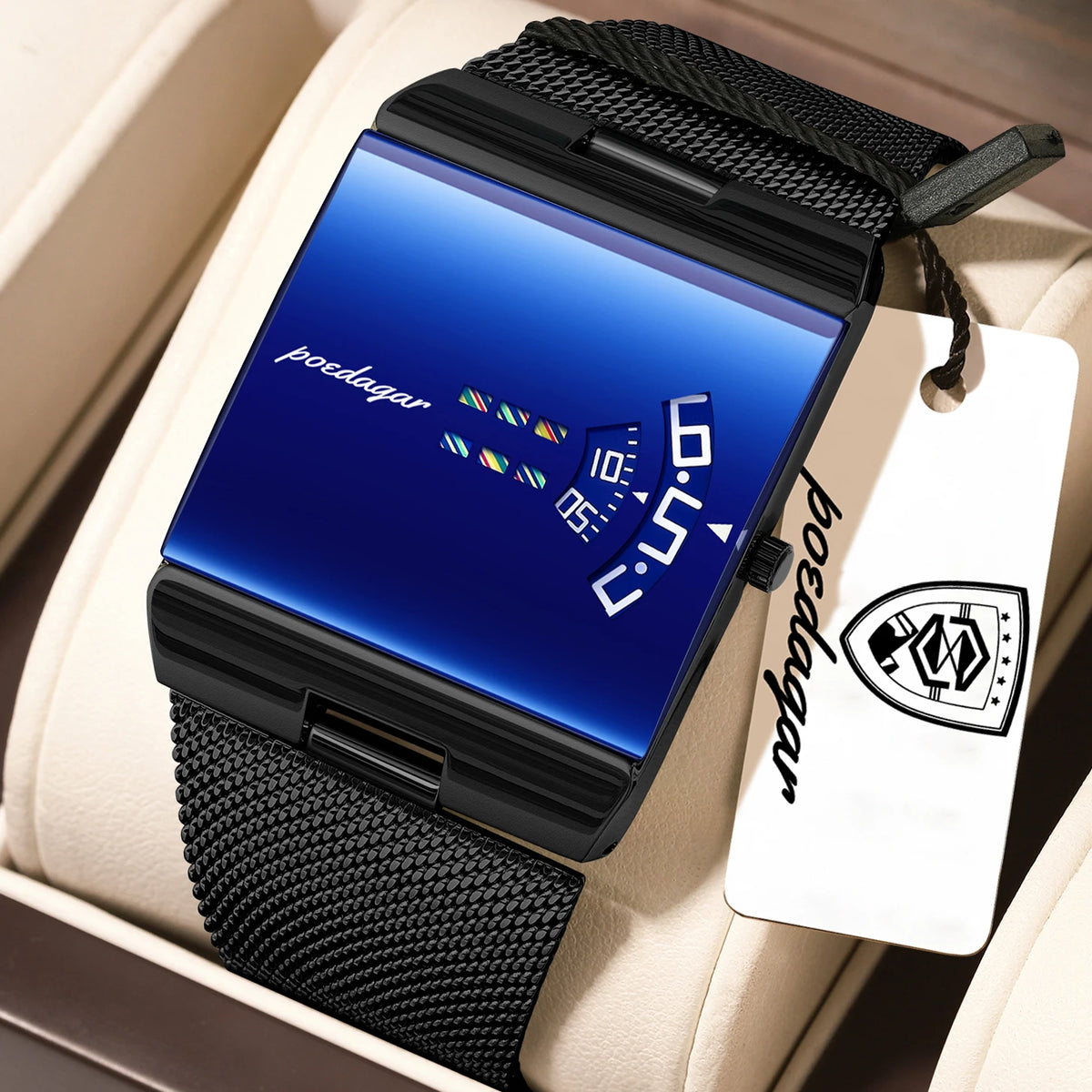 Poedagar 857 Luxury Mens Watch Original Stainless Steel Mesh Wristwatch for Man Waterproof Daily Wear Gift Watch Wholesale Price