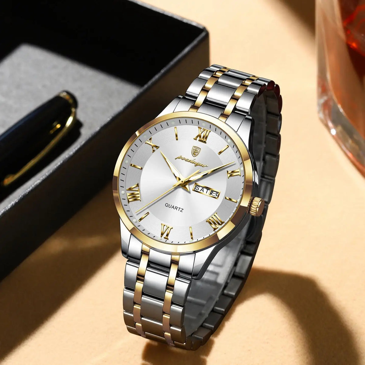Poedagar 978 Mens Luxury Watch Stainless Steel 3ATM Waterproof Luminous Business Original Quartz Wristwatch Factory Direct Reloj