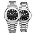Poedagar Luxury Couple Watches for Lovers Waterproof Luminous Stainless Men and Women Quartz Watches