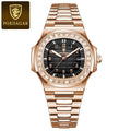 POEDAGAR 925 Luxury Men Wristwatch Luminous Waterproof Date Men Watch Stainless Steel Quartz Watches for Men