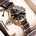 Poedagar 507 Luxury Women Watch 30M Waterproof Elegant Ceramic Strap Quartz Wristwatch Business Ladies Watch Factory Direct