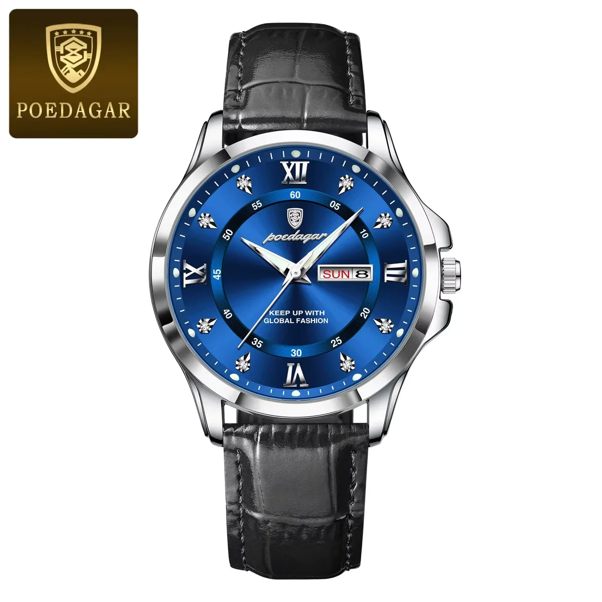 Poedagar 855 New Arrivals Waterproof Mens Watch Waterproof Luminous Quartz Watches Luxury Leather Watch for Men
