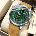 Poedagar Luxury New Design Leather Men's Quartz Watches Waterproof Luminous Chronograph Watch for Men