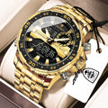 Poedagar E122 Men's Fashion Quartz Watch 46MM Dial Stainless Steel Waterproof Wristwatch for Daily Business Casual Wear