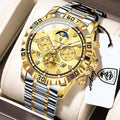 Men's Watch Quartz Poedagar 634 Chronograph Stainless Steel Watch Waterproof Luminous Relogio Wrist Watch for Office Daily Wear