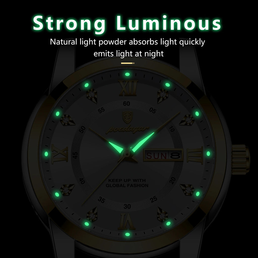 Poedagar 936 Luxury Men Watch Business Roman Numeral Date Stainless Steel Montre Reloj Quartz Watch for Men Waterproof in Stock