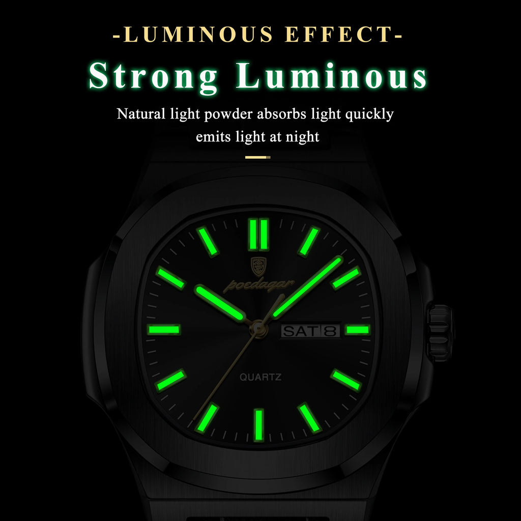 Poedagar 853 Wholesale Men Watch Waterproof Luminous Calendar Business Quartz Wristwatch Ready to Ship in Stock Reloj Montre