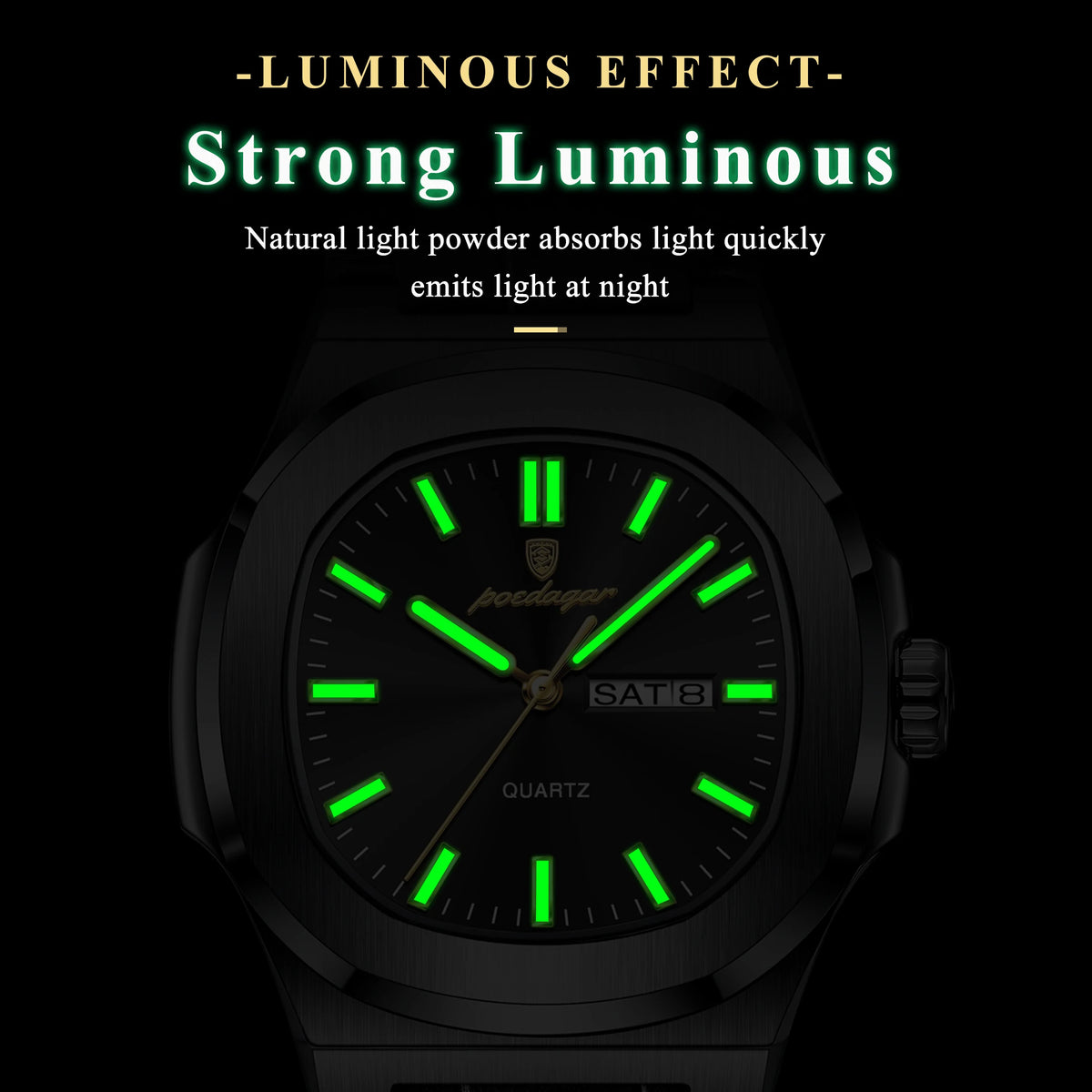 Poedagar 853 Wholesale Men Watch Waterproof Luminous Calendar Business Quartz Wristwatch Ready to Ship in Stock Reloj Montre
