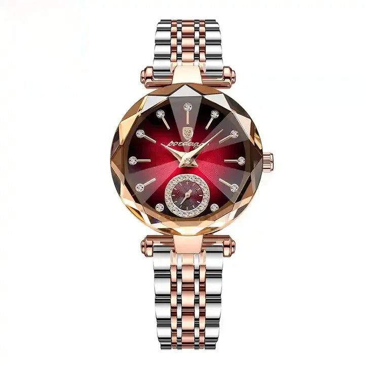 Poedagar Fashion Rose Gold Ladies Watch Jewelry Design Steel Quartz Watches Luminous Waterproof Watch Women