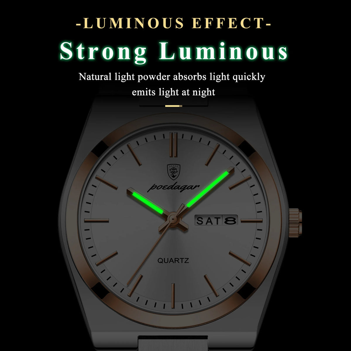 Poedagar 930 Luxury Mens Watch Hot Sale Stainless Steel Bracelet Quartz Watches Reloj Hombre Waterproof Luminous Watch for Men