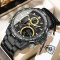 Poedagar E127 Luxury Men's Analog-Digital Watch Luminous Waterproof Dual Display Montre Homme Stainless Steel Quartz Watches