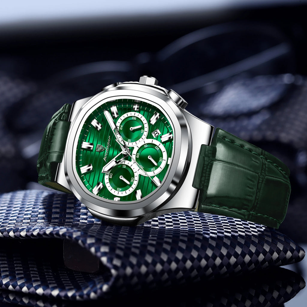 Poedagar 834 Luxury Quartz Watch for Men Leather Strap Waterproof Chronograph Wrist Watch Wholesale