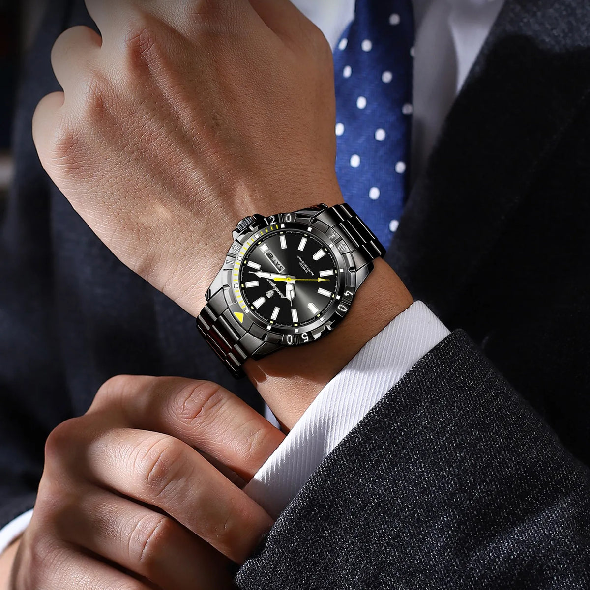 Poedagar 959 Luxury Men's Watch Retro Business Stainless Steel Reloj Quartz Wristwatch Waterproof Luminous Date Watch for Men