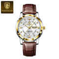 Poedagar 936 Wholesale High Quality Leather Men's Wrist Watch Waterproof Luminous Quartz Watches for Men