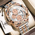 Poedagar 695 Men's Quartz Watches Two-Tone Colorways Trendy Casual Stainless Steel Luminous Chronograph Montre Homme Wholesale