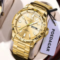 Poedagar 959 Men's Watch Luxury Business Quartz Wristwatch Stainless Steel Montre Homme Waterproof Luminous Date Watch for Men