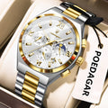 Poedagar 688 Men's Chronograph Watch Luxury Waterproof Luminous Quartz Watch Montre Stainless Steel Business Wristwatch for Men