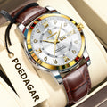 Poedagar 936 Luxury Men's Watch High Quality Leather Strap Montre Homme Wrist Watch Waterproof Luminous Quartz Watches for Men