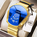 Poedagar 621 Men's Watch Tonneau Case Large Rotating Analog Dial Stainless Steel Band Quartz Wristwatch Reloj Hombre Luxury