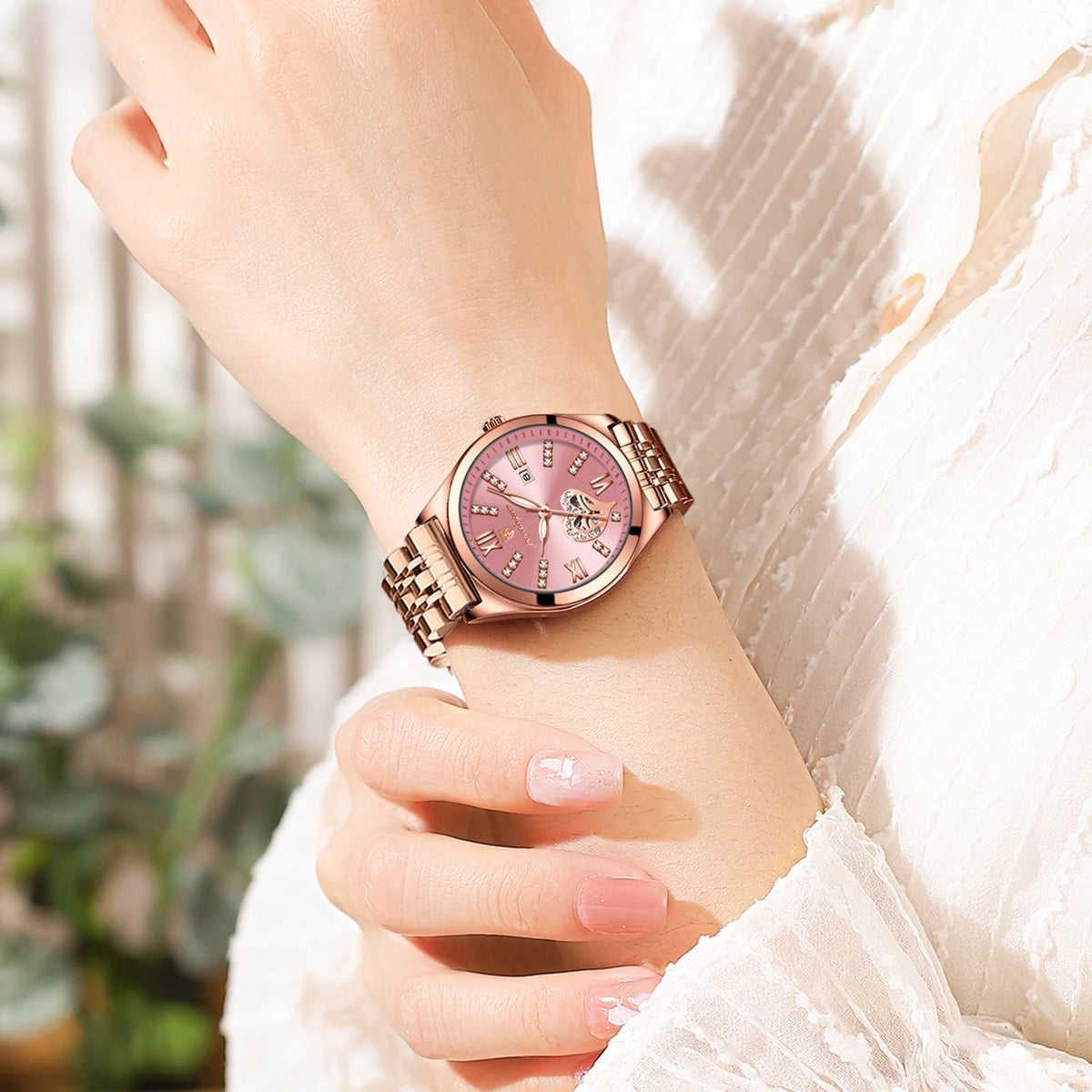 Poedagar Diamond Luxury Watch Women Stainless Steel Quartz WatchesWaterproof Luminous Ladies Watch Date Watches Women Wrist