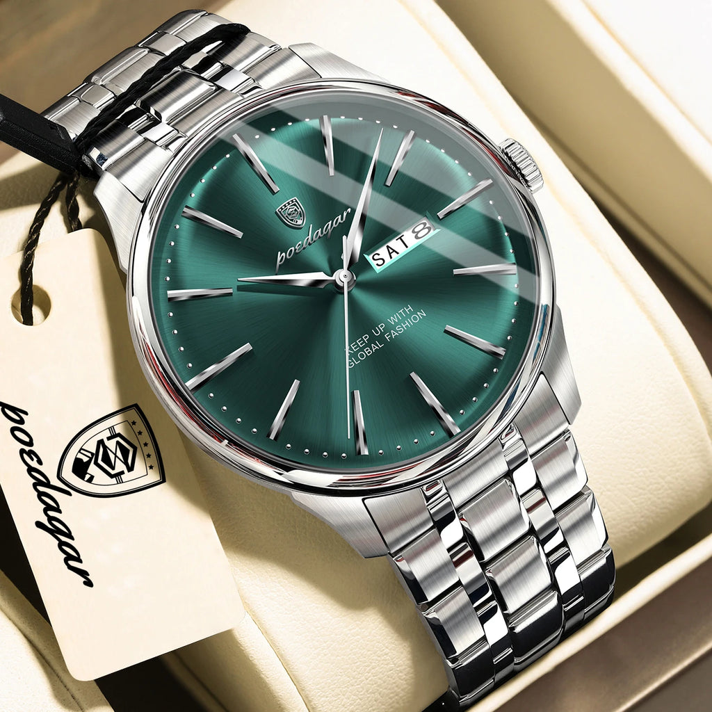 Poedagar 843 Men Quartz Wrist Watch Luxury Stainless Steel Business Watch Date 3ATM Waterproof Factory Wholesale