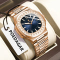Poedagar Factory Wholesale Rose Gold Relojes Hombre Stainless Steel Men Quartz Watch Luminous Waterproof Watch for Men