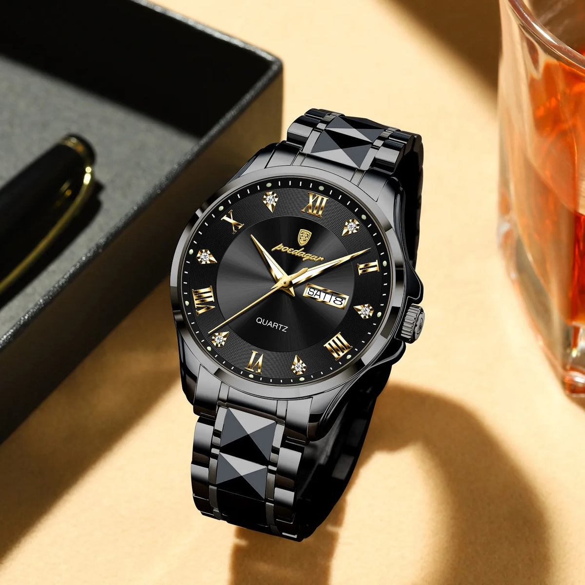 Poedagar 883 Men's Luxury Watch Fashion Stainless Steel Quartz Watches Montre Waterproof Luminous Business Wristwatch for Men