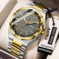 Poedagar Original Luxury Quartz Watch for Men Waterproof Luminous Stainless Steel Strap Mens Watch