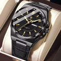 Poedagar 896 Men's Luxury Quartz Watch Sport Fashion Leather Montre Wristwatch Waterproof Luminous Calendar Week Reloj Hombre