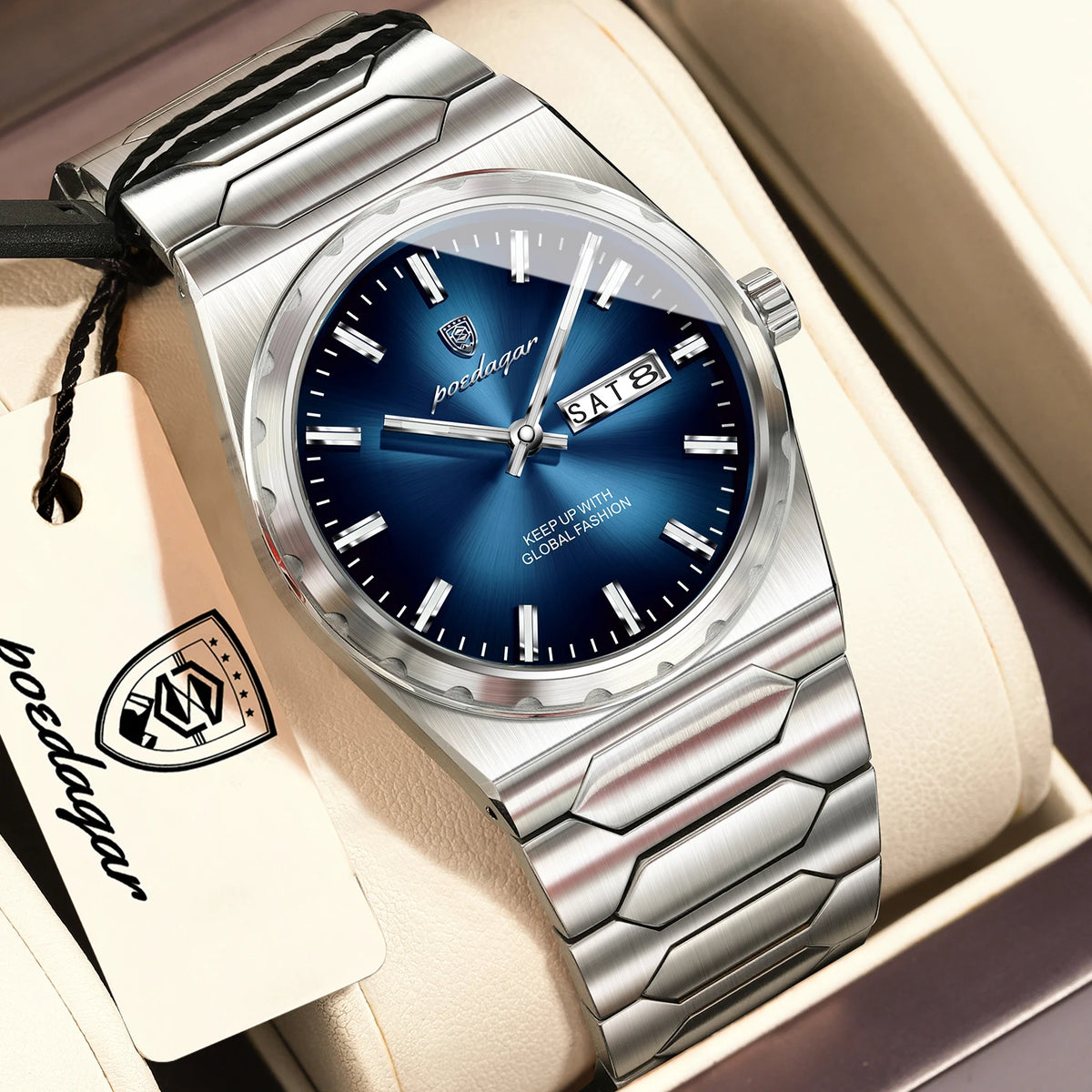 Poedagar 847 Luxury Men's Watch Stainless Steel Bracelet Quartz Watches Business Montre Reloj Date Waterproof Wristwatch for Men