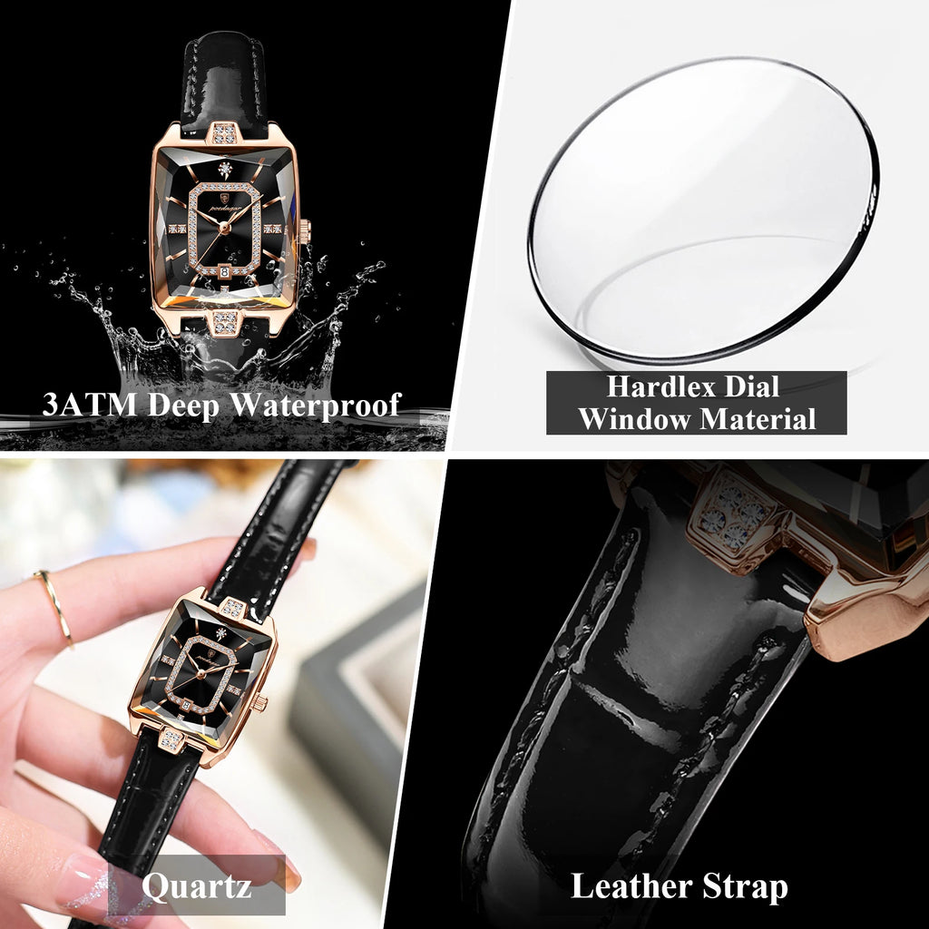 Poedagar 785 Luxury Women's Watch High Quality Business Dress Montre Wristwatch Leather Strap Waterproof Quartz Watch for Women