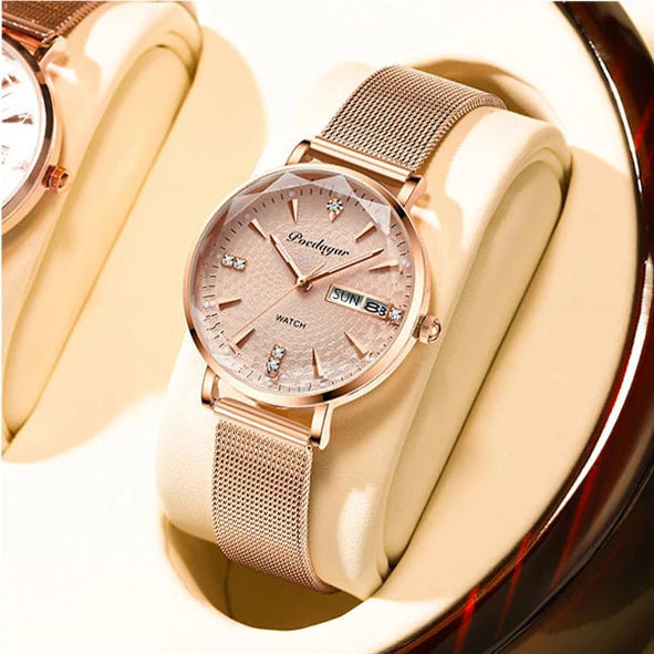 Poedaga Cheap Wholesale Ladies Watch Luxury Wrist Diamond Women Quartz Watches Waterproof Calendar Reloj for Girls