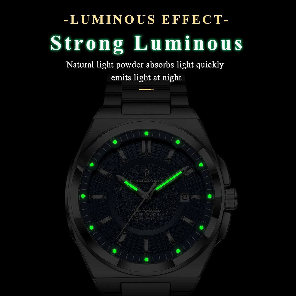 Wholesale CAREKISO C122 Automatic Mechanical Watch Men Stainless Steel Waterproof Luminous Business Wristwatch Factory Supplier