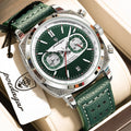 Poedagar 838 Luxury Leather Strap Square Multifunctional Chronograph Luminous Waterproof Quartz Watch for Men
