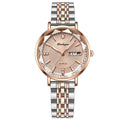 Poedagar Strap Wristwatch Luxury Diamond Stainless Steel Quartz Watches Waterproof Calendar Ladies Watch Clock for Women