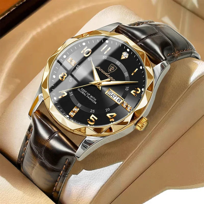 Poedagar 858 Men Quartz Watches Factory Wholesale Luxury Leather Men's Watch Waterproof Luminous Watches for Men