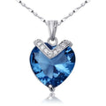 Teardrop Cubic Zirconia Necklace with Blue Zirconium Accent