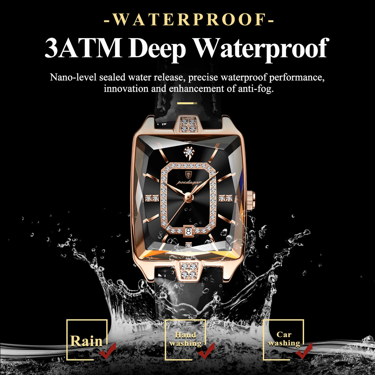 Poedagar 785 Luxury Women's Watch High Quality Business Dress Montre Wristwatch Leather Strap Waterproof Quartz Watch for Women