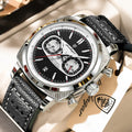 Poedagar 838 Men Quartz Watch Luxury Leather Strap Chronograph Montre Reloj Hombre Luminous Waterproof Quartz Watch for Men