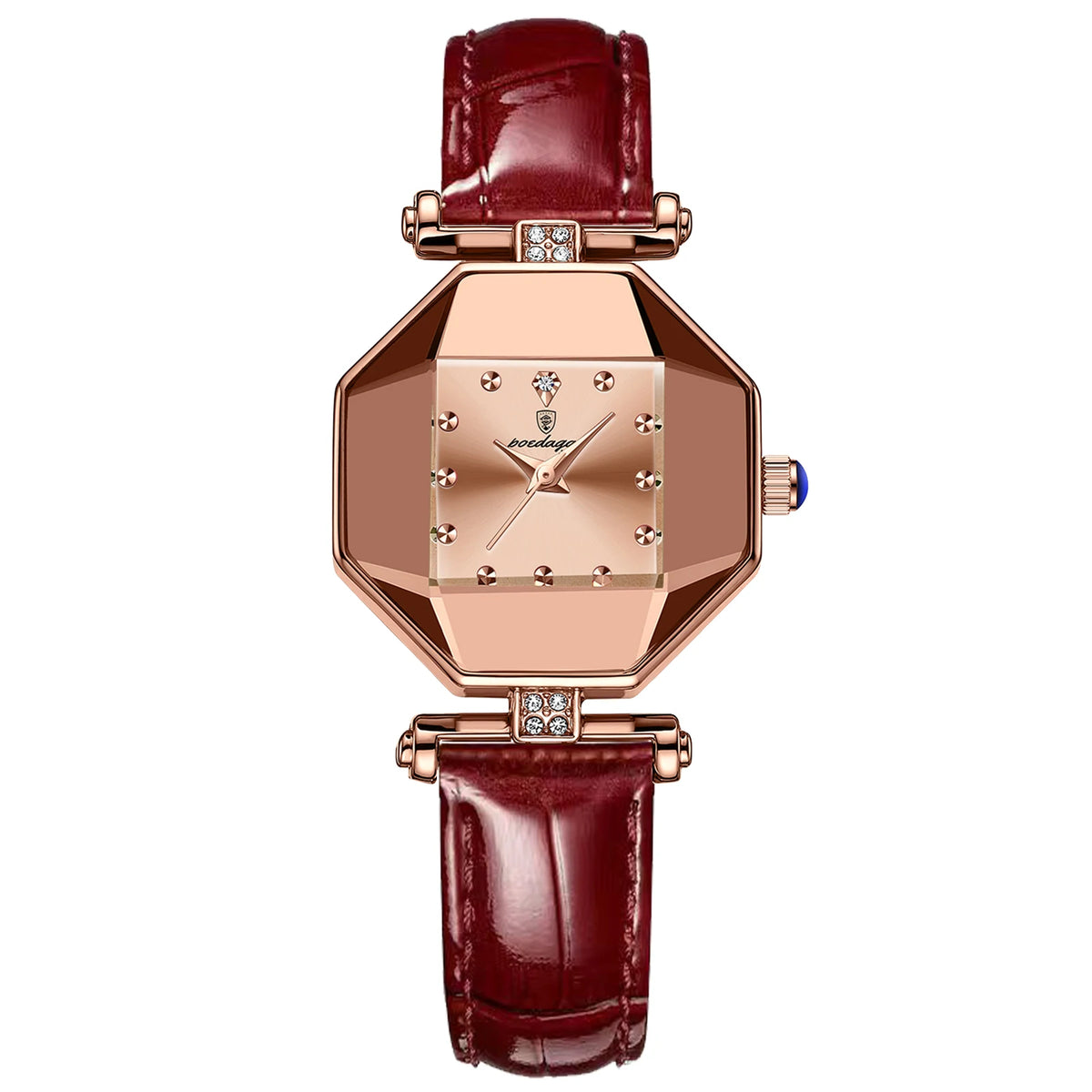 Poedagar Square Alloy case Dial Quartz Watches for Women Elegant Diamond Leather Ladies Watch Waterproof Watches Women Wrist