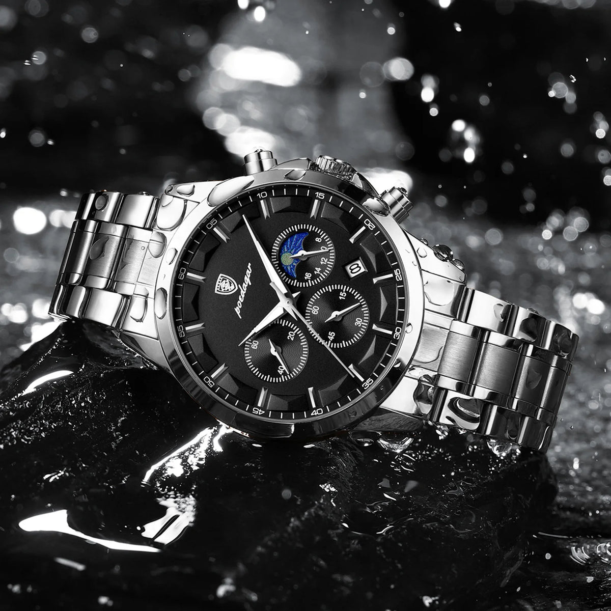 Poedagar 928 Luxury Men's Watch Casual Chronograph Watch for Men Stainless Steel Herrenuhr Waterproof Sport Quartz Watch