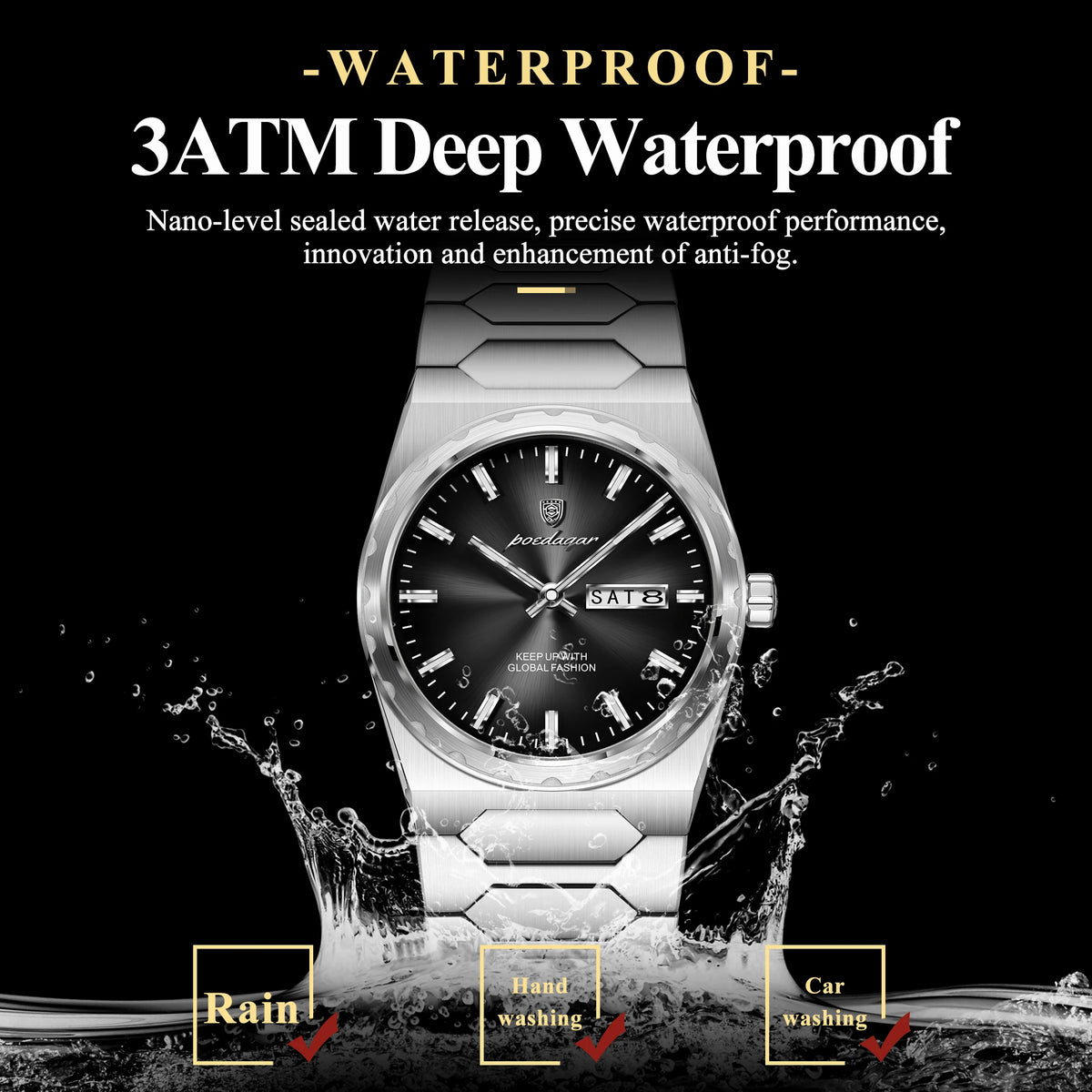 Poedagar 847 Men's Luxury Watch Factory Direct Montre Stainless Steel Quartz Watches Date Waterproof Wristwatch for Men Reloj