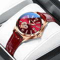 Poedagar New Trendy Watch Women With Diamond Quartz Watches Waterproof Luminous LadiesWristwatch Leather Watch for Women