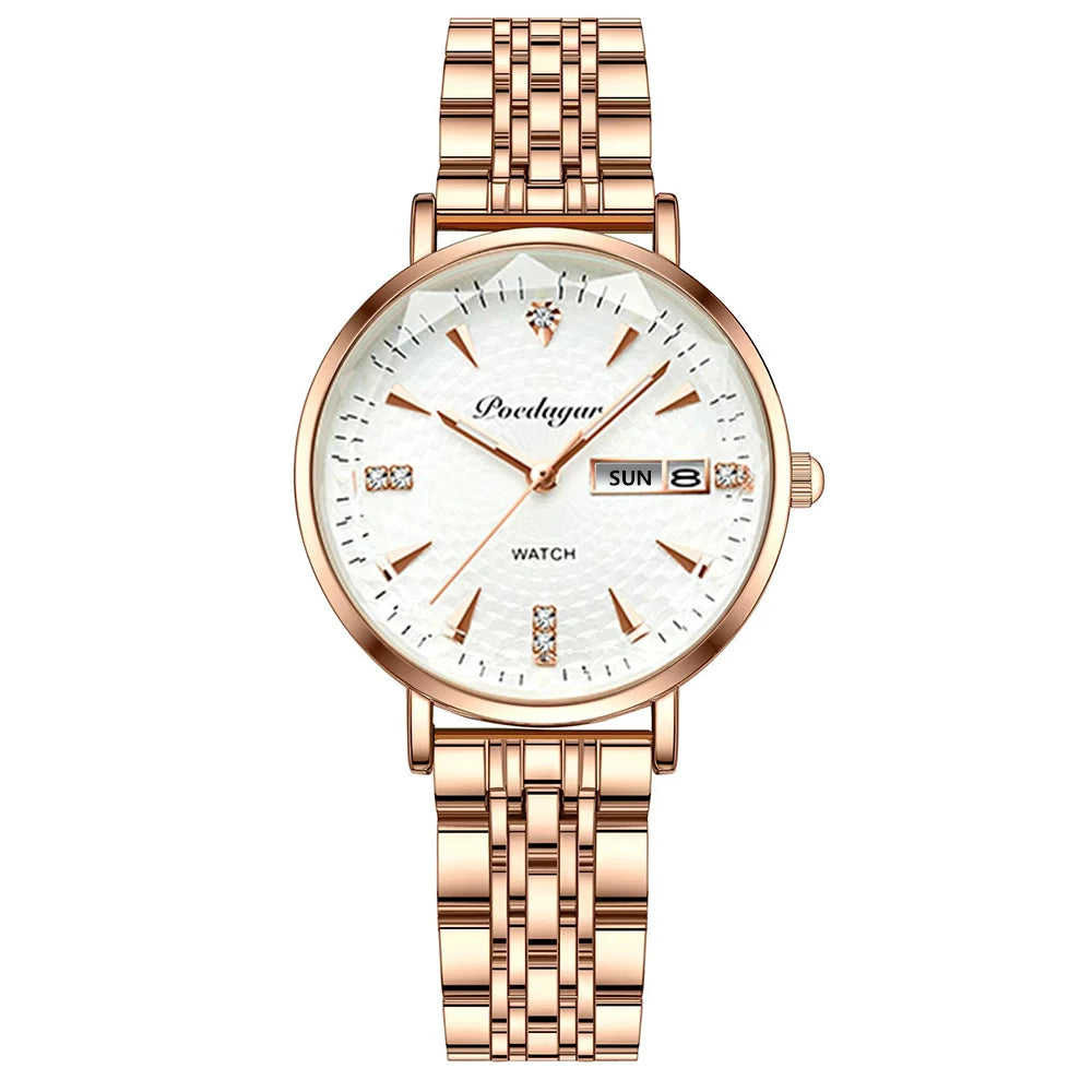 Poedagar Luxury Diamond Wholesale Women Quartz Watches Waterproof Date Shock Ladies Watch Stainless Steel Watch Women Wrist